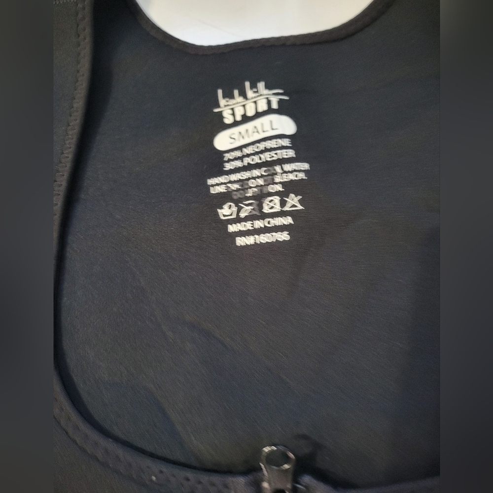 Nicole Miller Sport Neoprene Sauna Sweat Shape Top Black Small - Picture 5 of 5